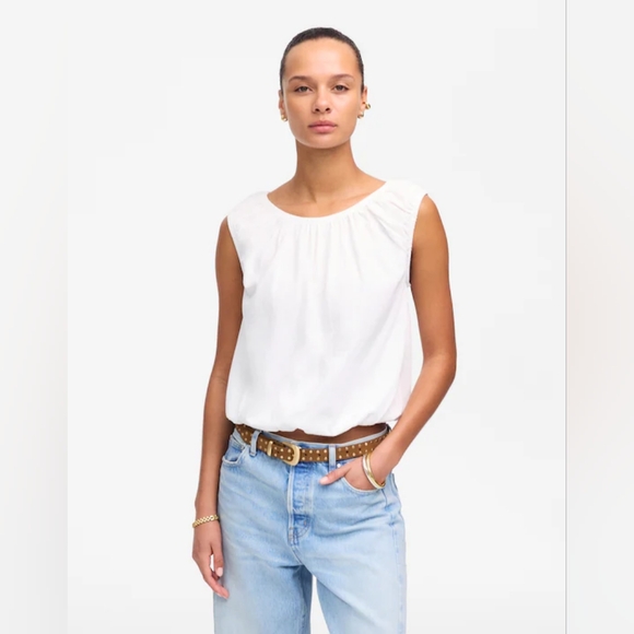 NWT Madewell Bubble Tee Linen Blend Size M - Picture 1 of 10